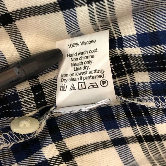 Madewell Navy Cream Plaid Artiste Tunic Dress with Tassels and Pockets - Picture 12 of 13